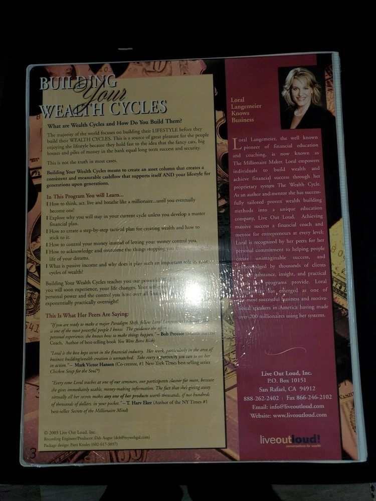 Building Your Wealth Cycles Loral Langemeier 6 cd's & workbook