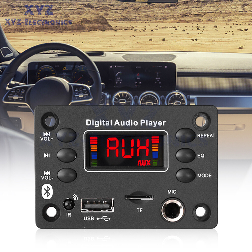 DC7-16V Bluetooth MP3 Decoder Board Car Audio Microphone USB FM Player Speaker