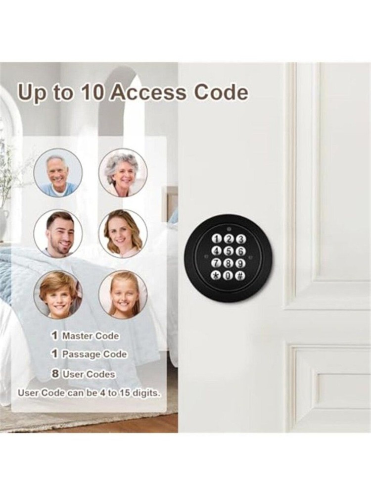 Door Knob with Keypad, Keyless Entry Door Lock, Black Electronic Code Locks