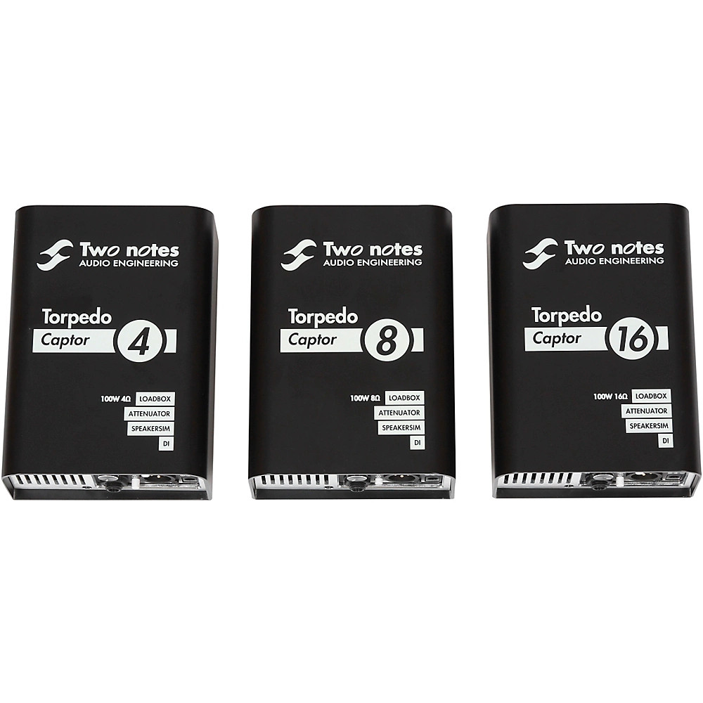 Two Notes Audio Engineering Torpedo Captor Loadbox/Attenuator/DI Black 8 Ohm
