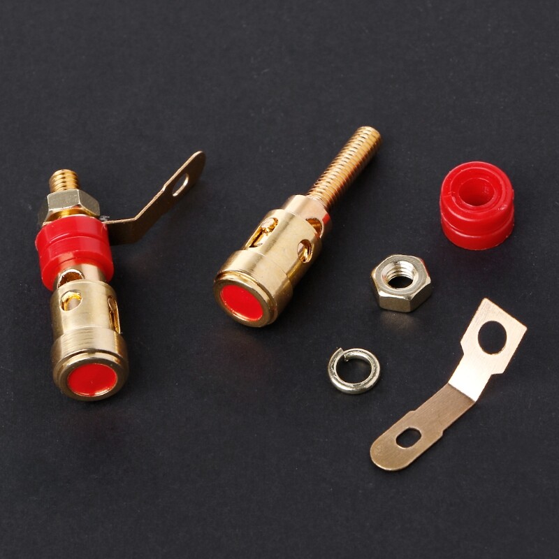 10PCS Brass Speaker Binding Post Spring Loaded Press Subwoofer Basket Terminal