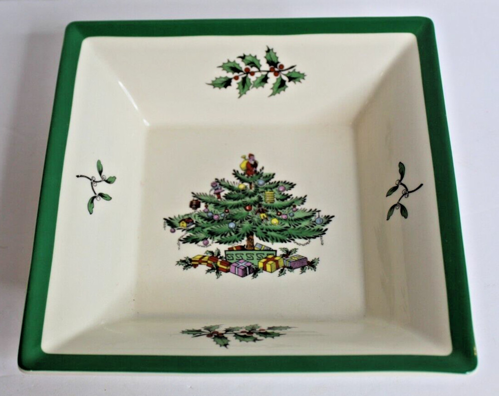 Spode Christmas Tree 6" Square Trinket Candy Dish Tray