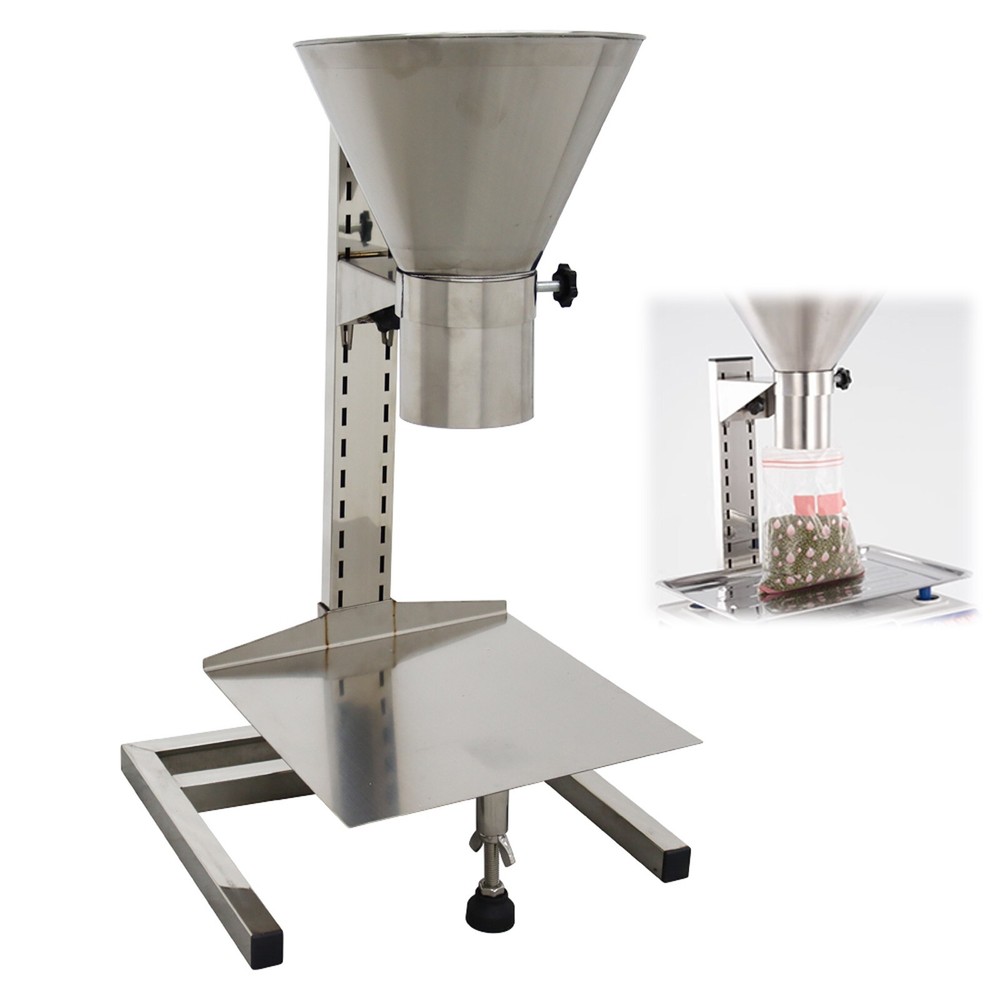 Manual Feeding Hopper Filling Platform Funnel w/Support Stand Adjustable Height