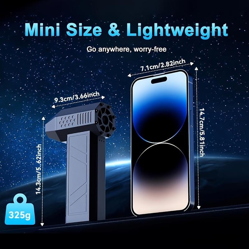 Electric Air Duster Cordless Mini Jet snow Blower Portable Turbo Fan with LED