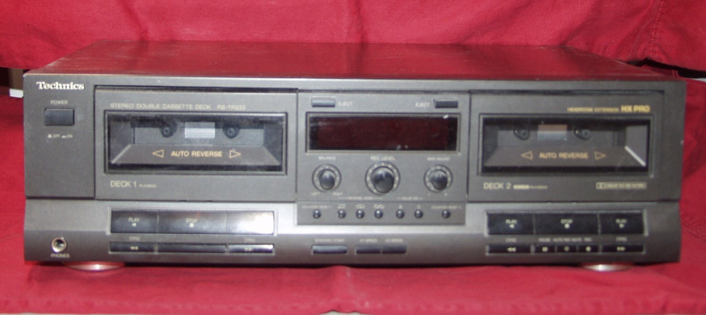 TECHNICS STEREO DOUBLE CASSETTE DECK RS-TR333 HX PRO  Dual Reverse - Needs Belts