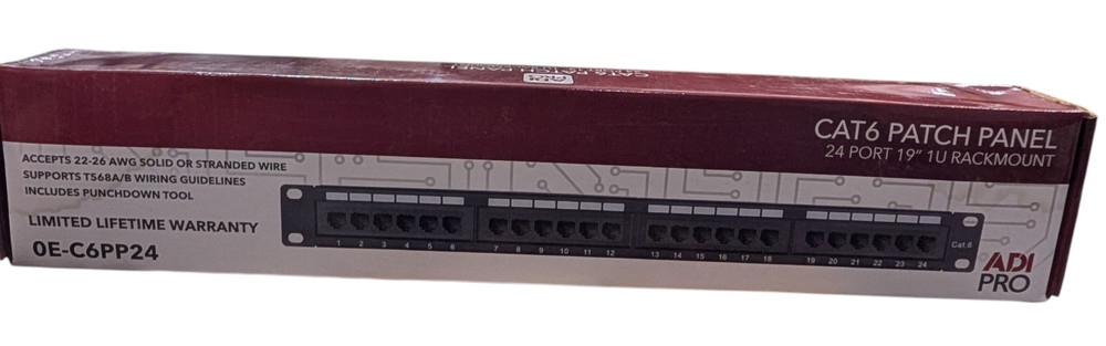 ADI PRO 0E-C6PP24 CAT6 24-Port Patch Panel