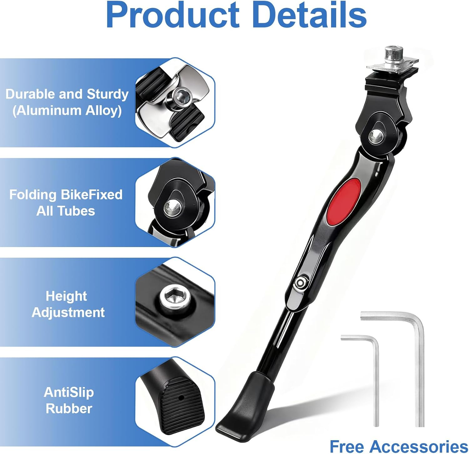 Kickstand for Kids Bike, Adjustable Premium Bike Kickstand for 16 18 20 Inch Whe