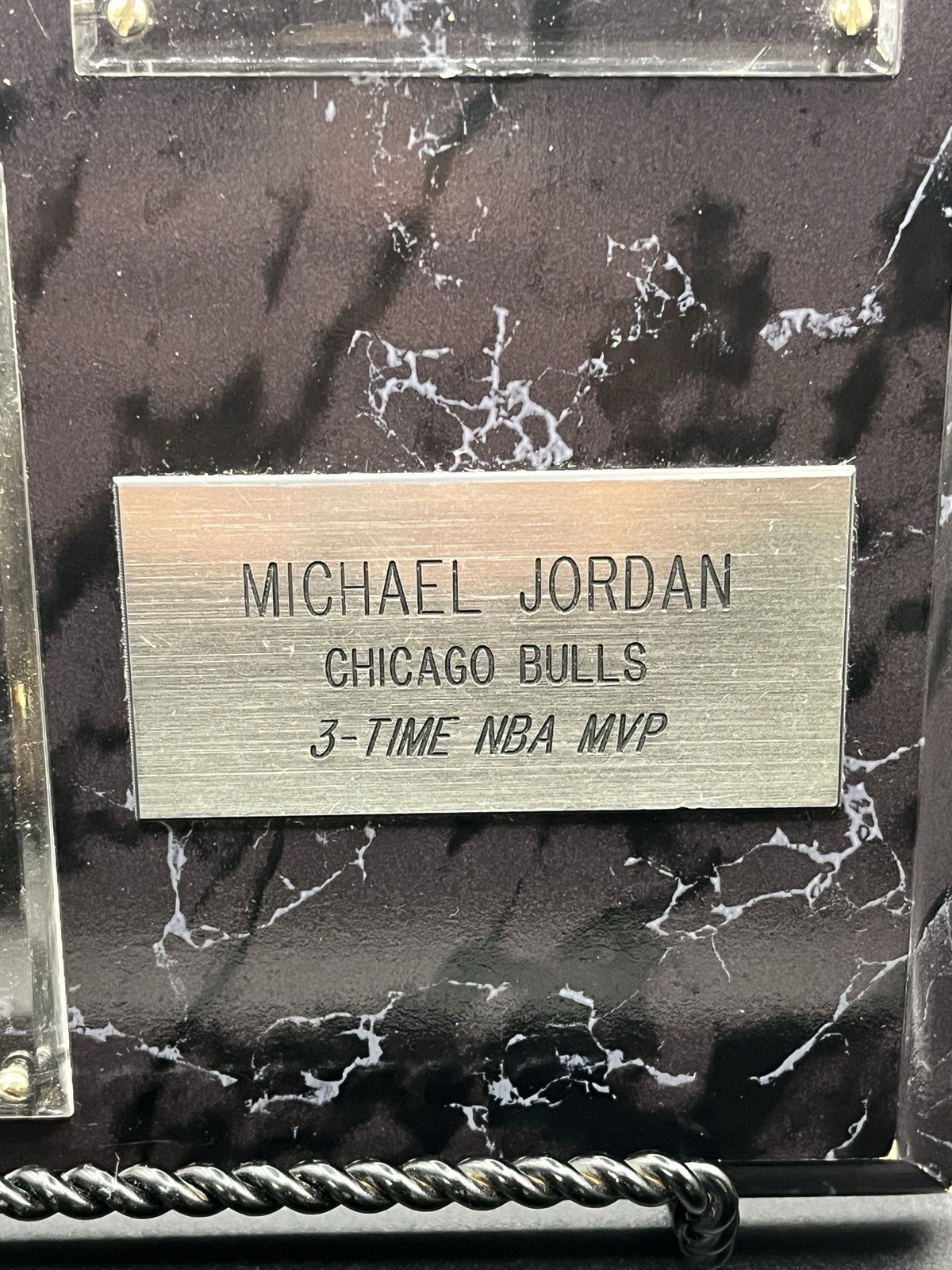 Michael Jordan Chicago Bulls 1993 - 3 Card Plaque-3 Time NBA MVP- 9.5"x8" As Is