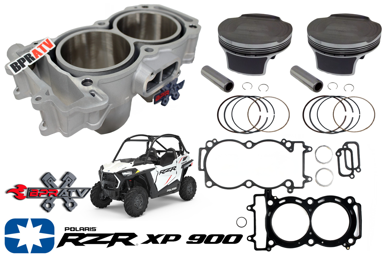 Polaris 2011-2014 RZR 900 XP 4 900 Top End Rebuild Kit Cylinder Pistons & Gasket