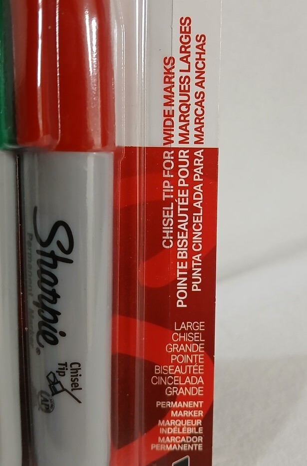 Large Sharpie Permanent Markers, Chisel Tip, Classic Colors, 4 Count Home Office