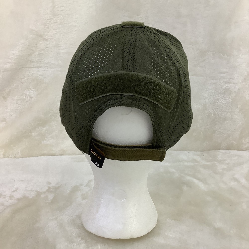 CONDOR TACTICAL MESH ADJUSTABLE GREEN HAT HOOK & LOOP W/2 PATCHES