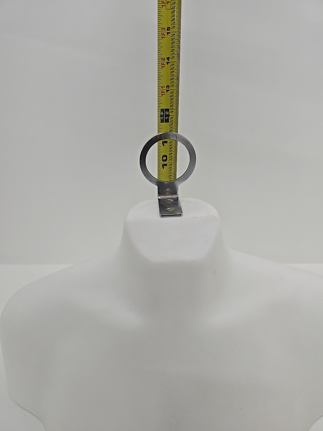 Woman Female Mannequin Neck and Shoulders Hanging White Hard Plastic