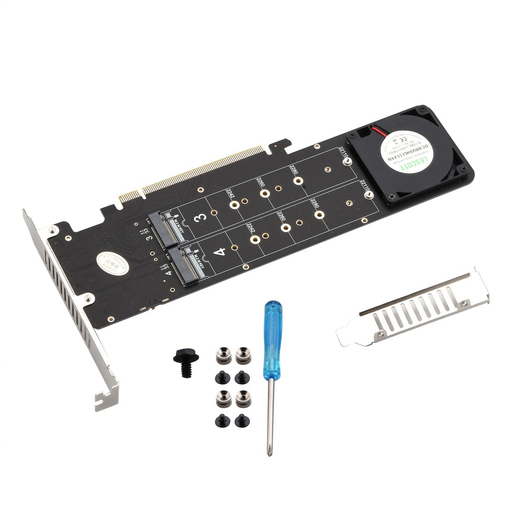 PCIe 4.0 PH44 PLUS SSD Expansion Split Card RAID 0 Mode Supports 4 Nvme M.2