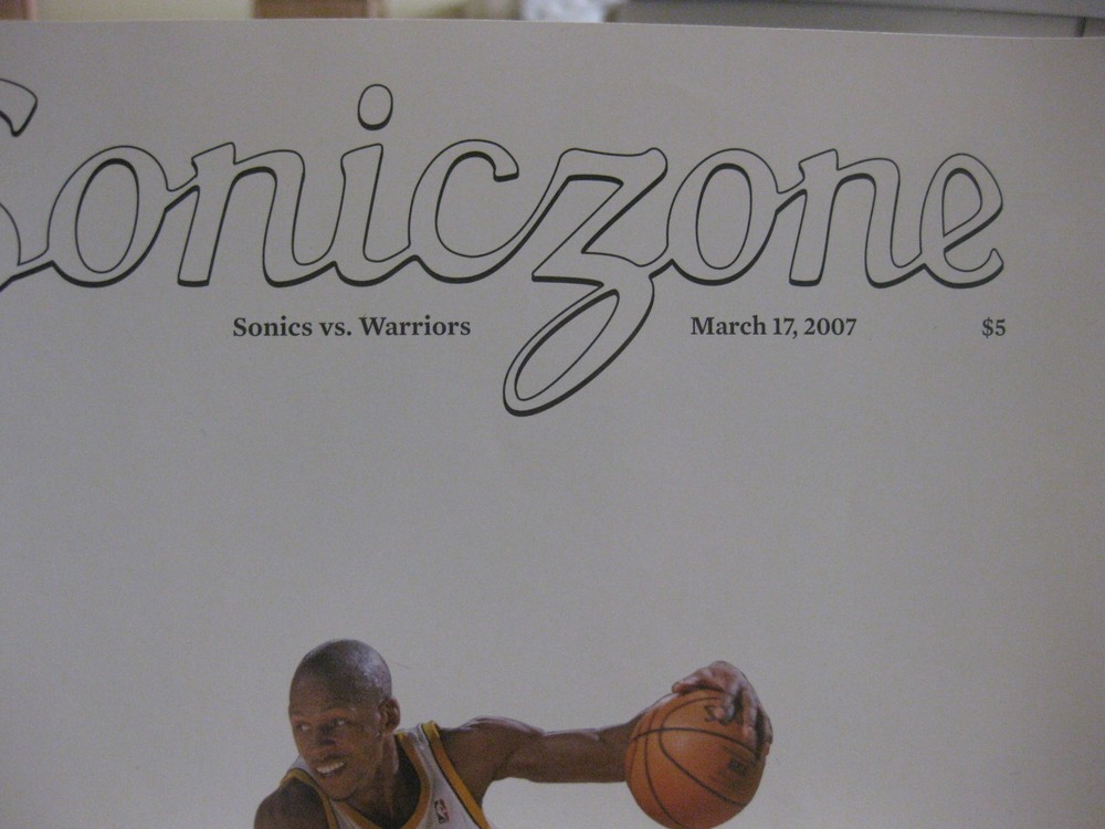 Seattle Supersonics Soniczone Magazine Game Program [Sonics vs. Warriors] 2007