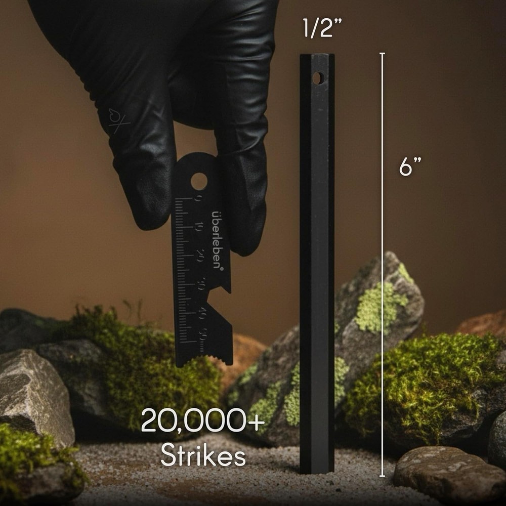 Hexå Ferro Rod Fire Starter Survival Tool Waterproof 20,000+ Strikes