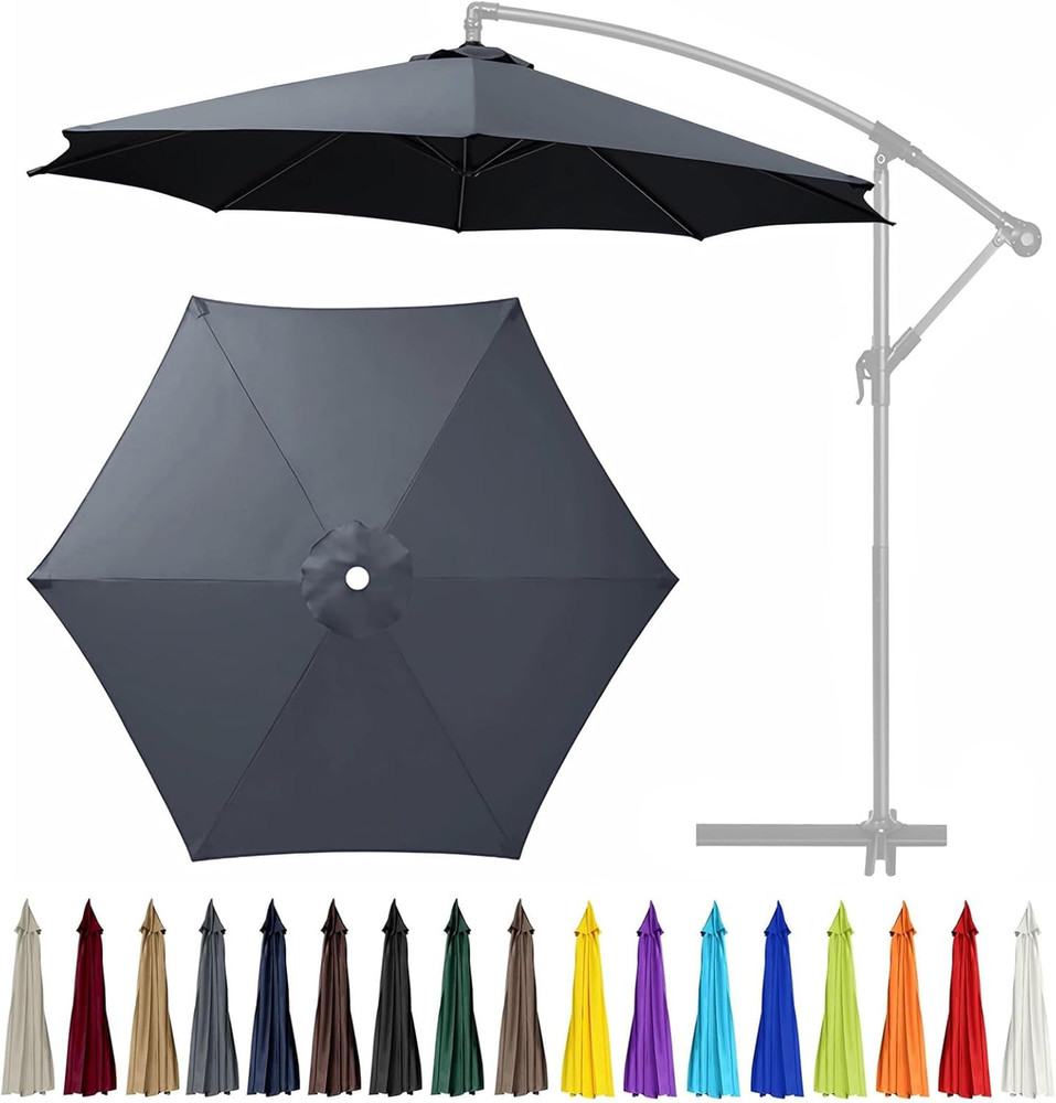 10Ft 6 Ribs Patio Umbrella Replacement Canopy (Canopy Only), Canopy Replacement