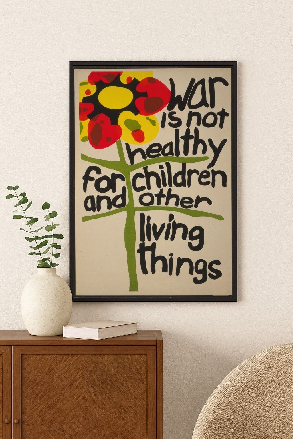 🌼 Peace Protest Poster - Anti-War Message 1960s - 16x24” - Premium 200GSM