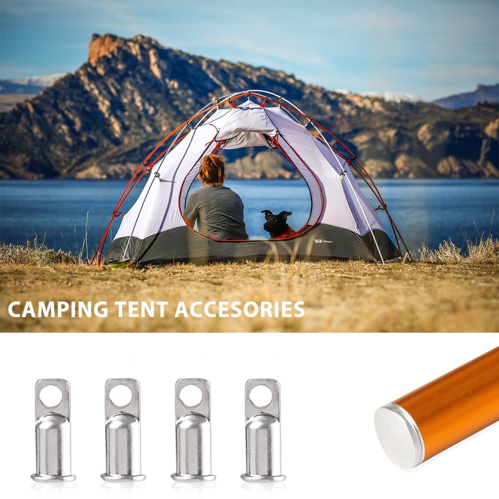 Aluminum Tent Pole End Tips Replacement, Flat Tent Pole End Caps