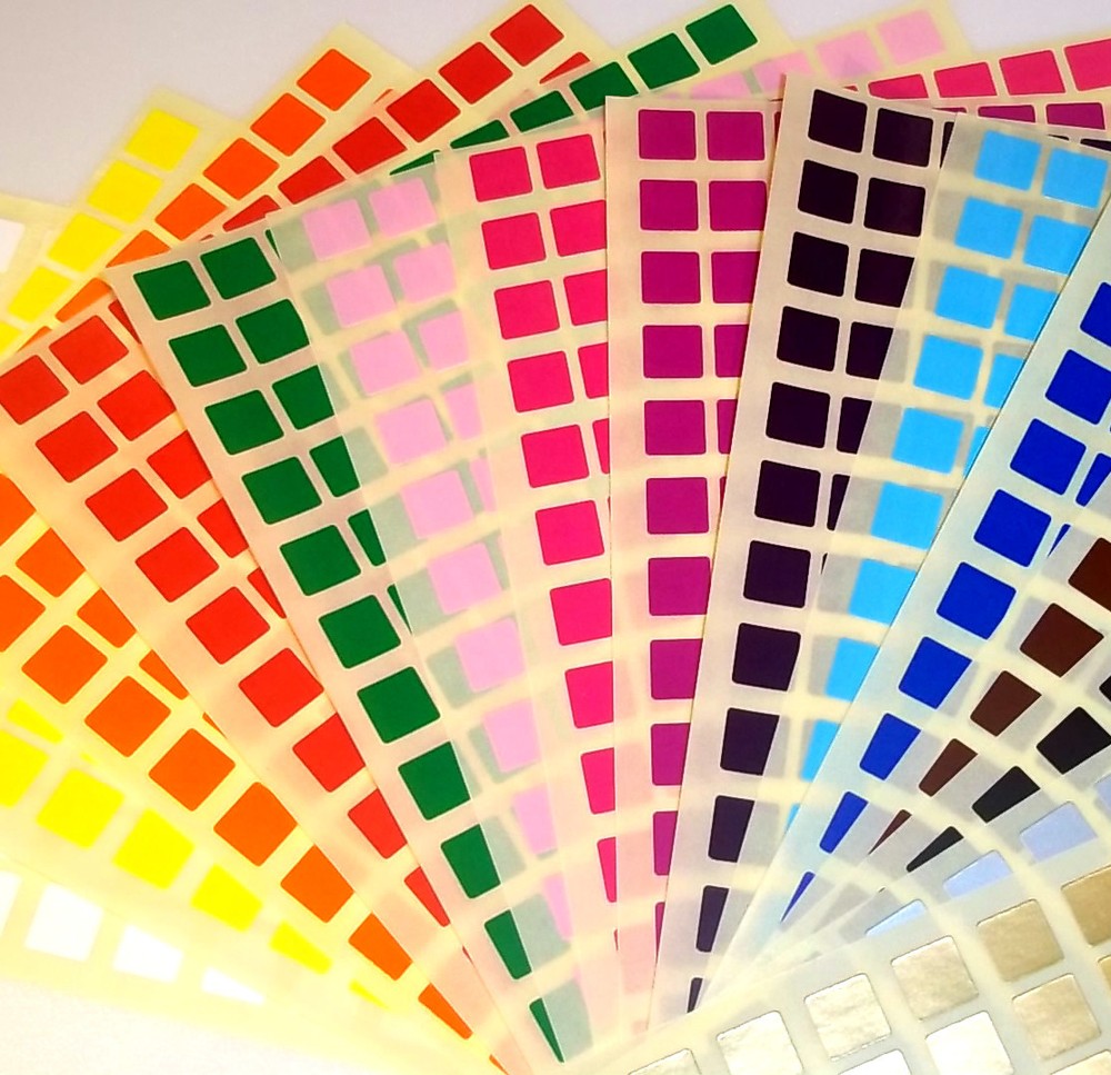Year Planner 10mm Square / 6mm Circle Colour Code Dots Stickers Sticky Labels