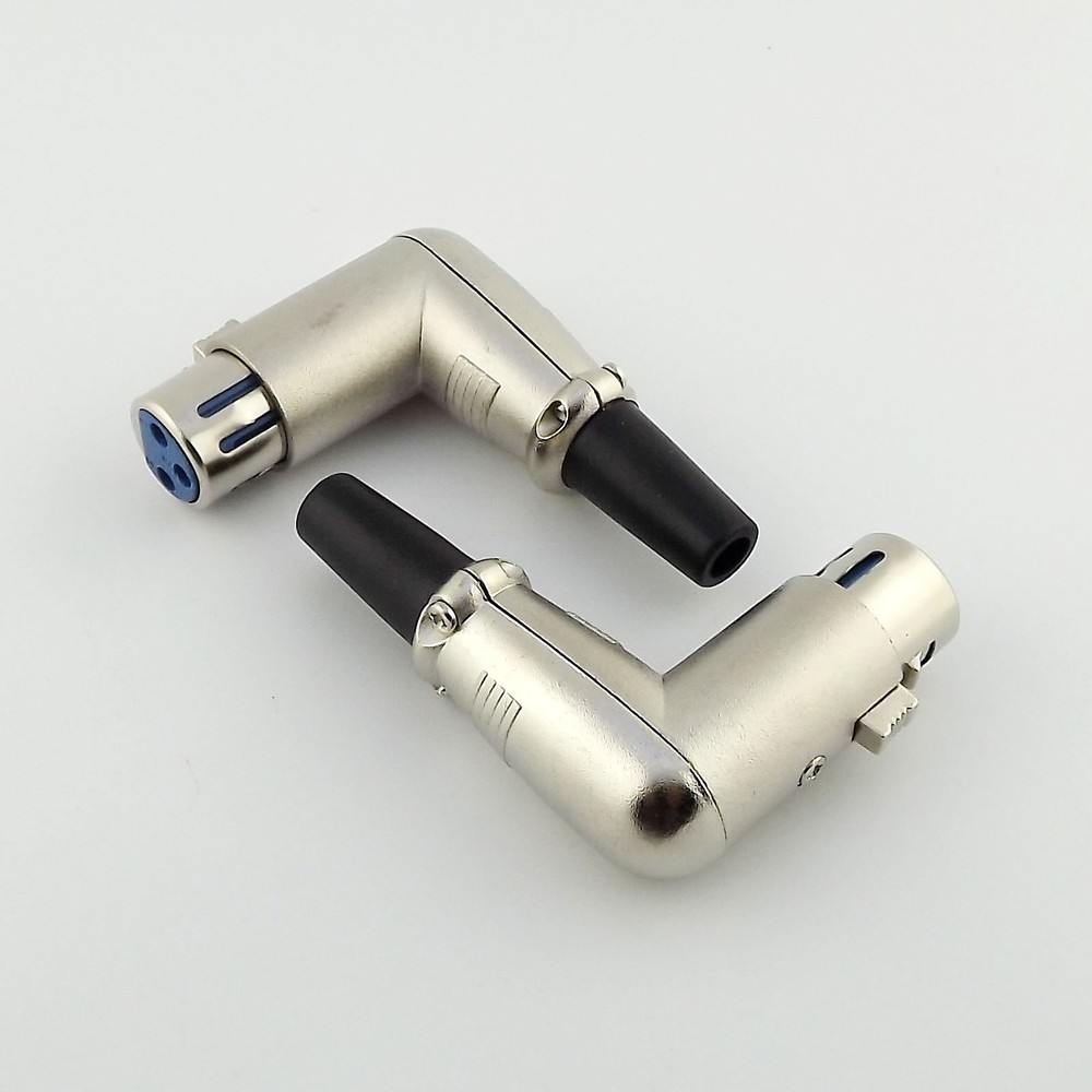 Microphone Balanced Right Angle 3 Pin XLR Female Socket Connector Cord Adapter