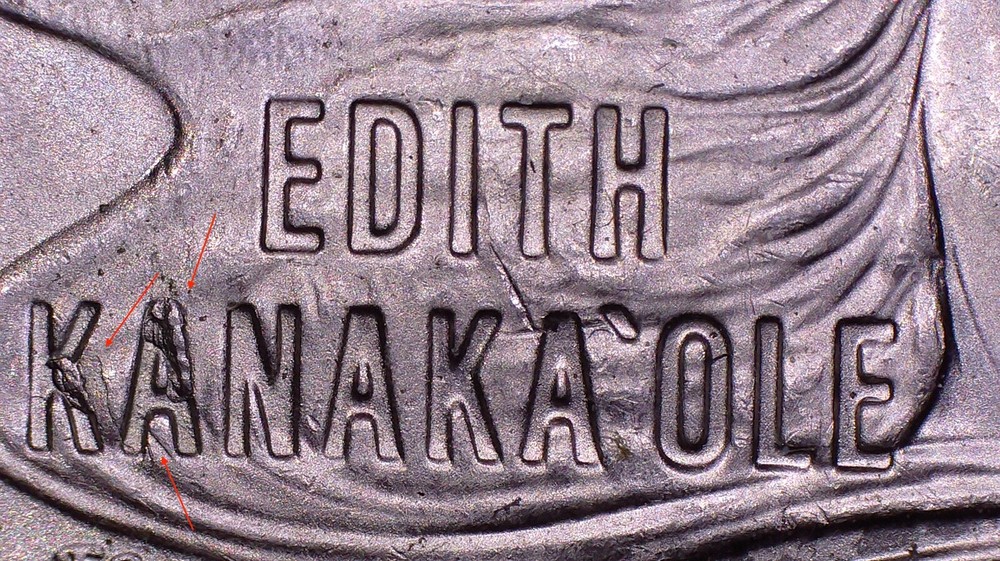 2023 P Edith Kanaka'Ole Quarter with Die Chip Errors on Reverse (#77440)