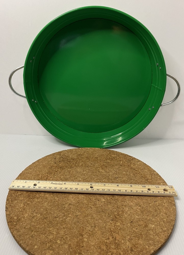 Green Tray with Cork Pad Insert 12" Diameter