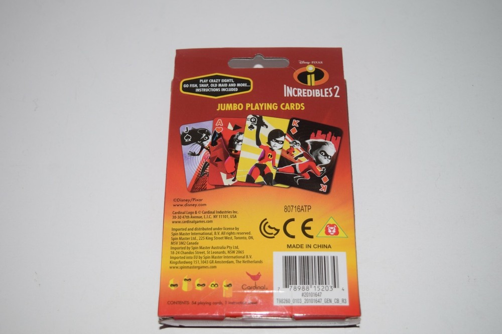 Incredibles 2 Jumbo Playing Cards