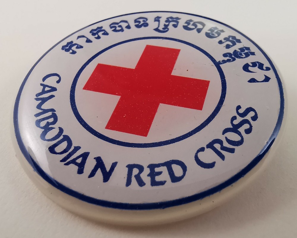 Cambodia Red Cross Pin Badge Button Award version 1