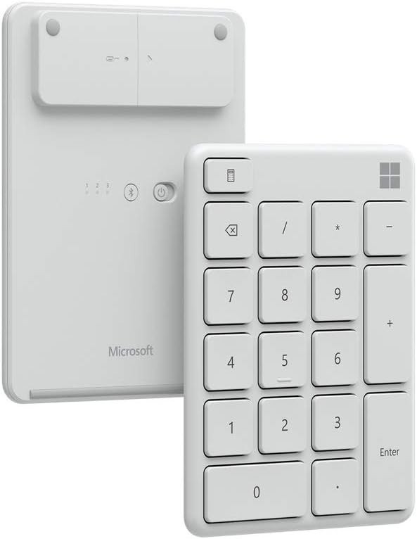 Microsoft Number Pad Wireless Bluetooth Standalone for Numeric Input - White