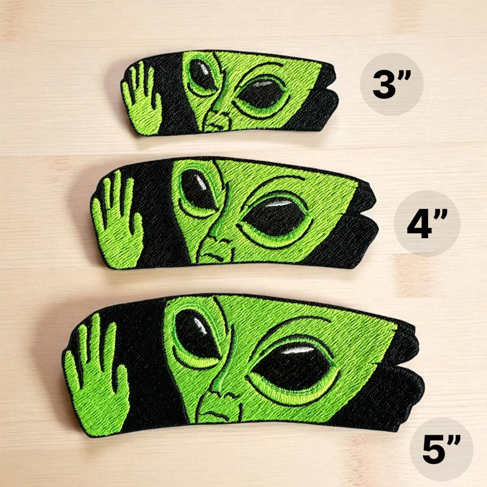 Alien Embroidery Patch Multi Sizes 3" - 5"