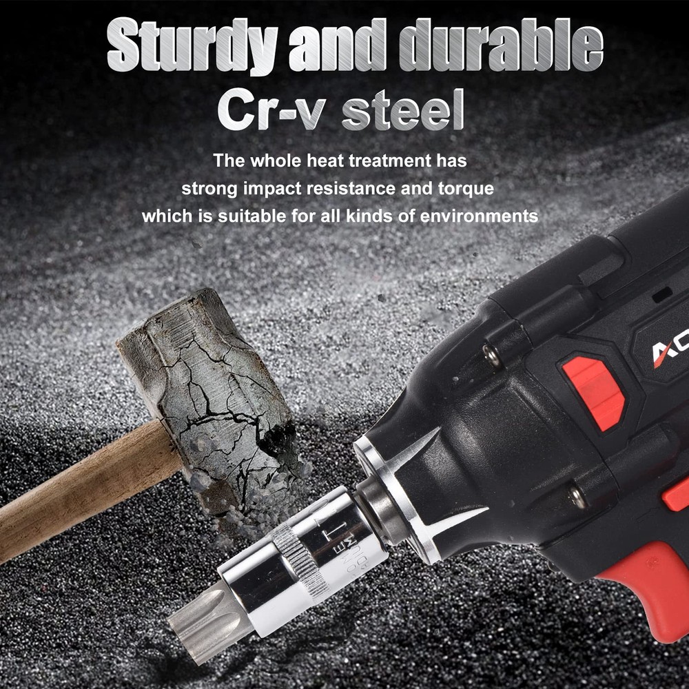 64Pcs Master Torx Bit Socket and External Torx Socket Set, 1/4, 3/8, 1/2-inch...