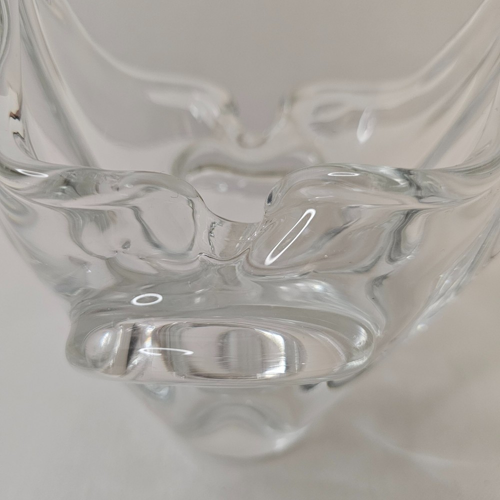 Clear Crystal Basket Split Handled Glass Vase Candy Holder