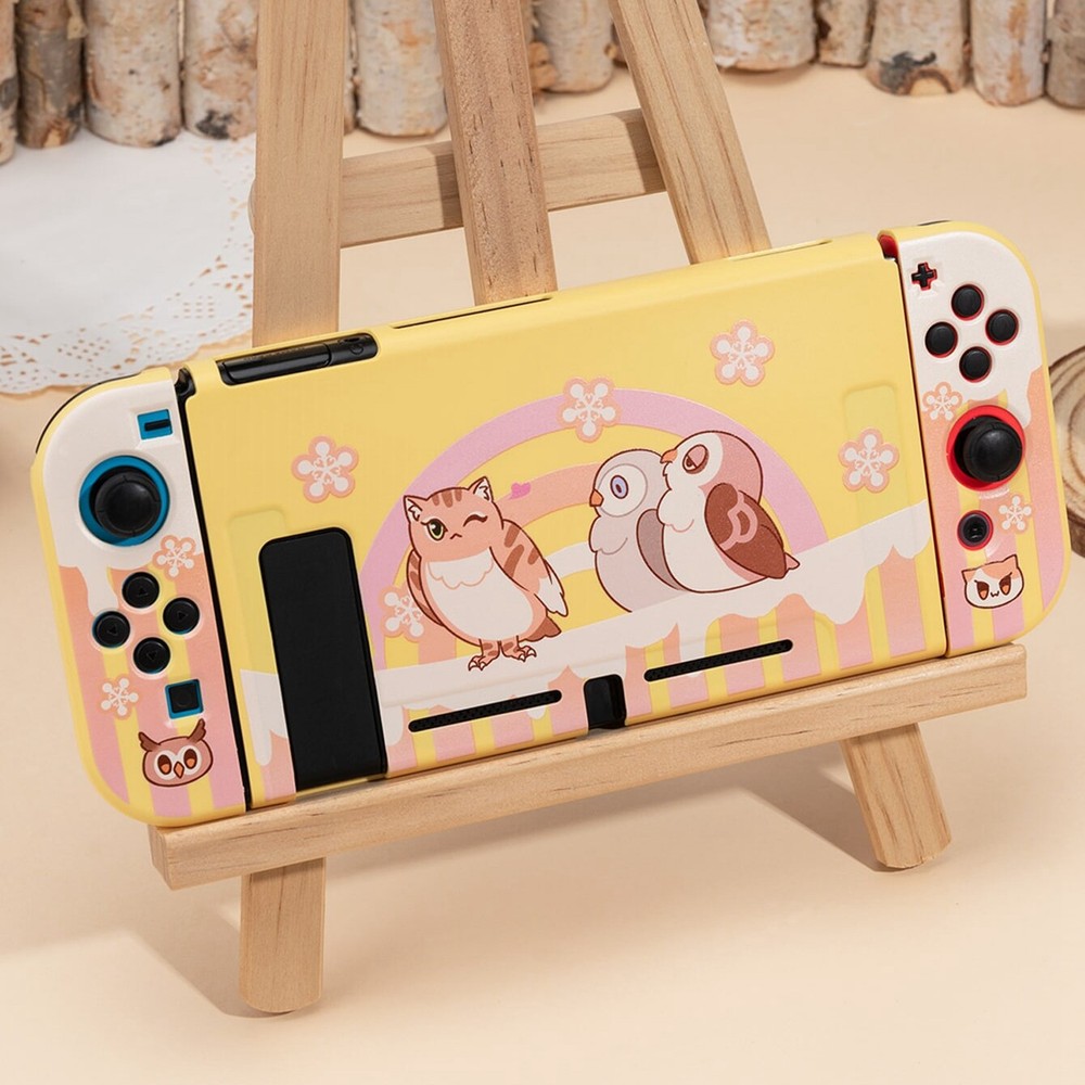 GeekShare Protective Case Slim Shell for Nintendo Switch and Joy Con Cover Owl