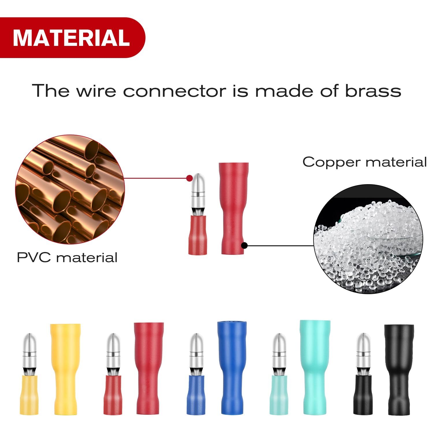 Nilight 200PCS Bullet Terminals Wire Connectors AWG 22-10 Female & Male Butt