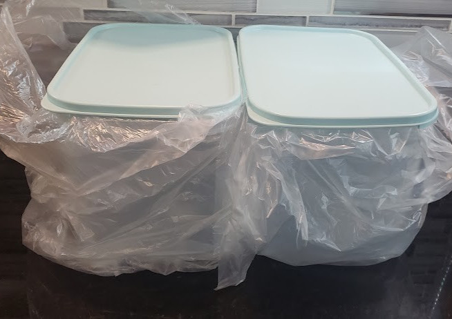 Tupperware Modular Mates GET 2 MINT Rectangular #3 CONTANERS HOLD 27 1/2 CUPS EA
