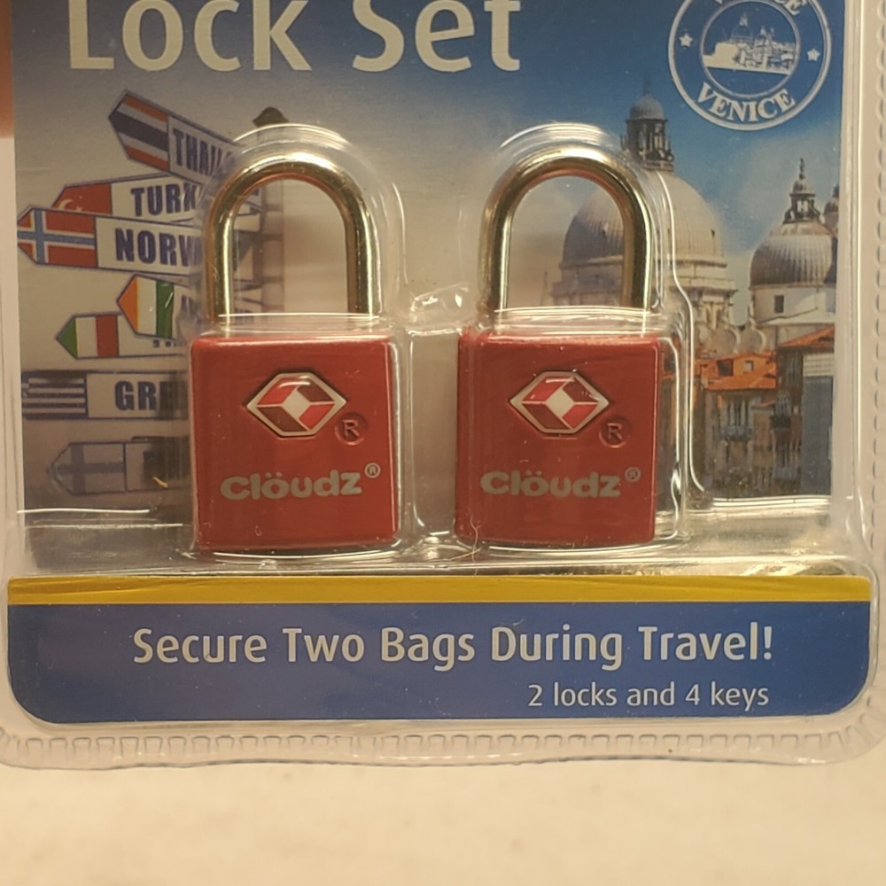 Cloudz TSA Lock Set - 2 Locks 4 Keys - Travel Sentry Approved