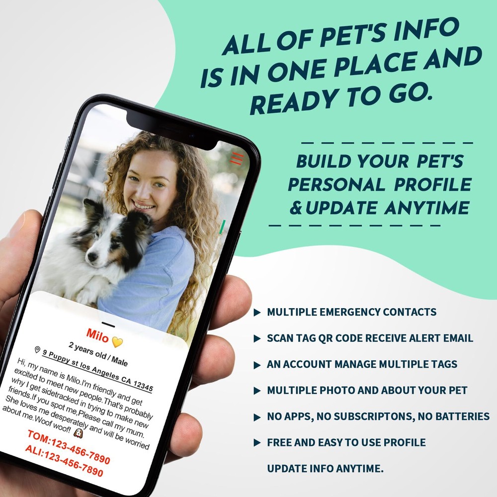QR Code Dog Tags - Scan for Instant Pet Location Alert