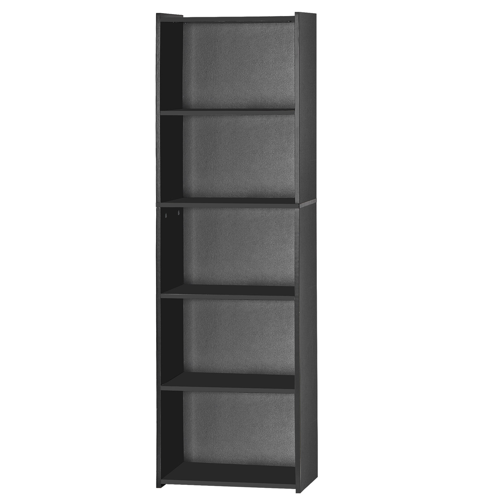 5-Tier Bookcase Freestanding Wood Open Bookshelf Storage Rack for Bedroom Black