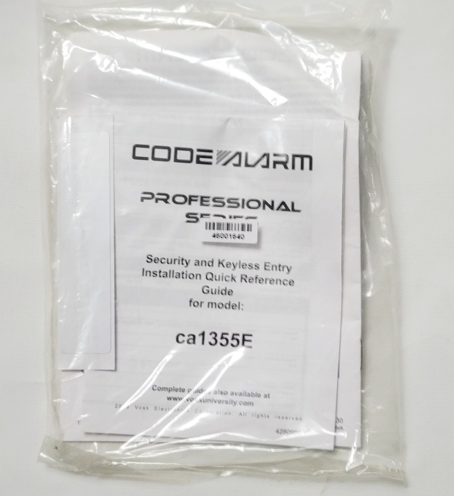 Code Alarms CA1355E 2-Way Car Security System Alarm Built In Tilt & Shock Sensor