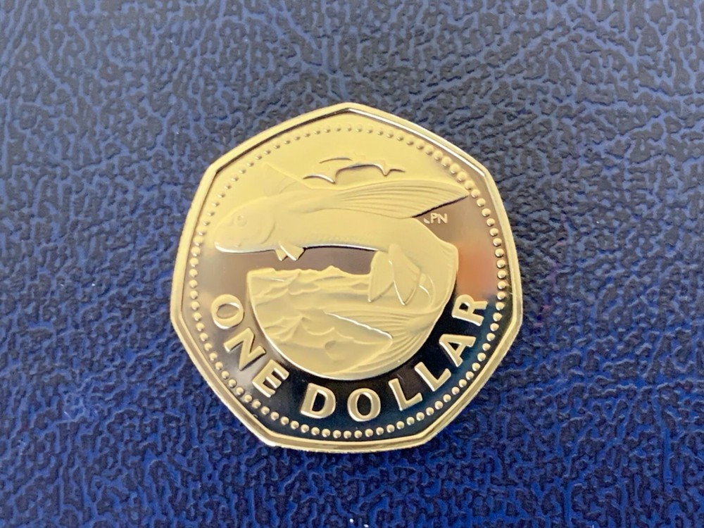 1974 Barbados 1 Dollar Proof Coin-Ex. Mint Set- Uncirculated