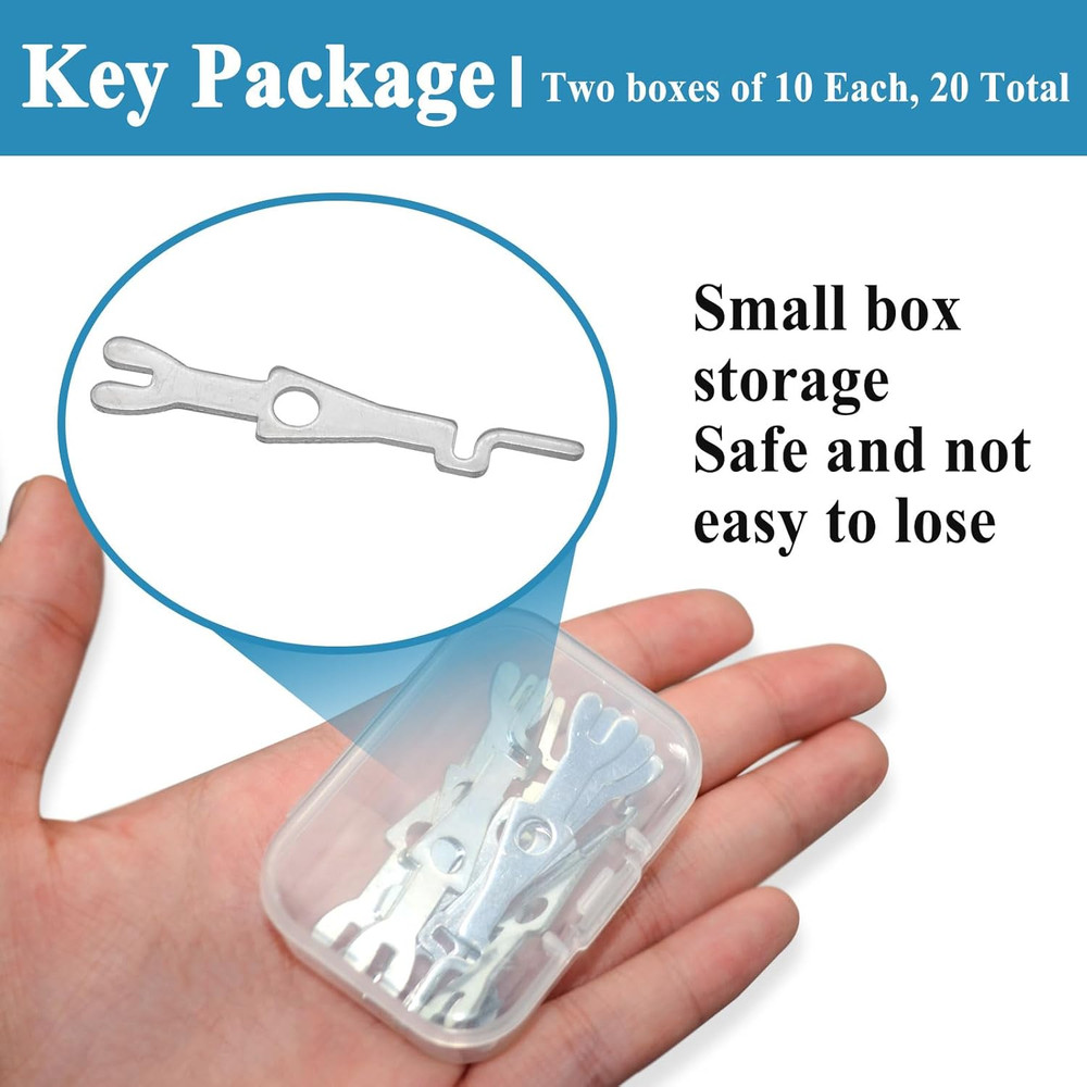 20Pcs 55500-PRT Fork Type Key for Locking Electrical Switches, for Tamper Resist