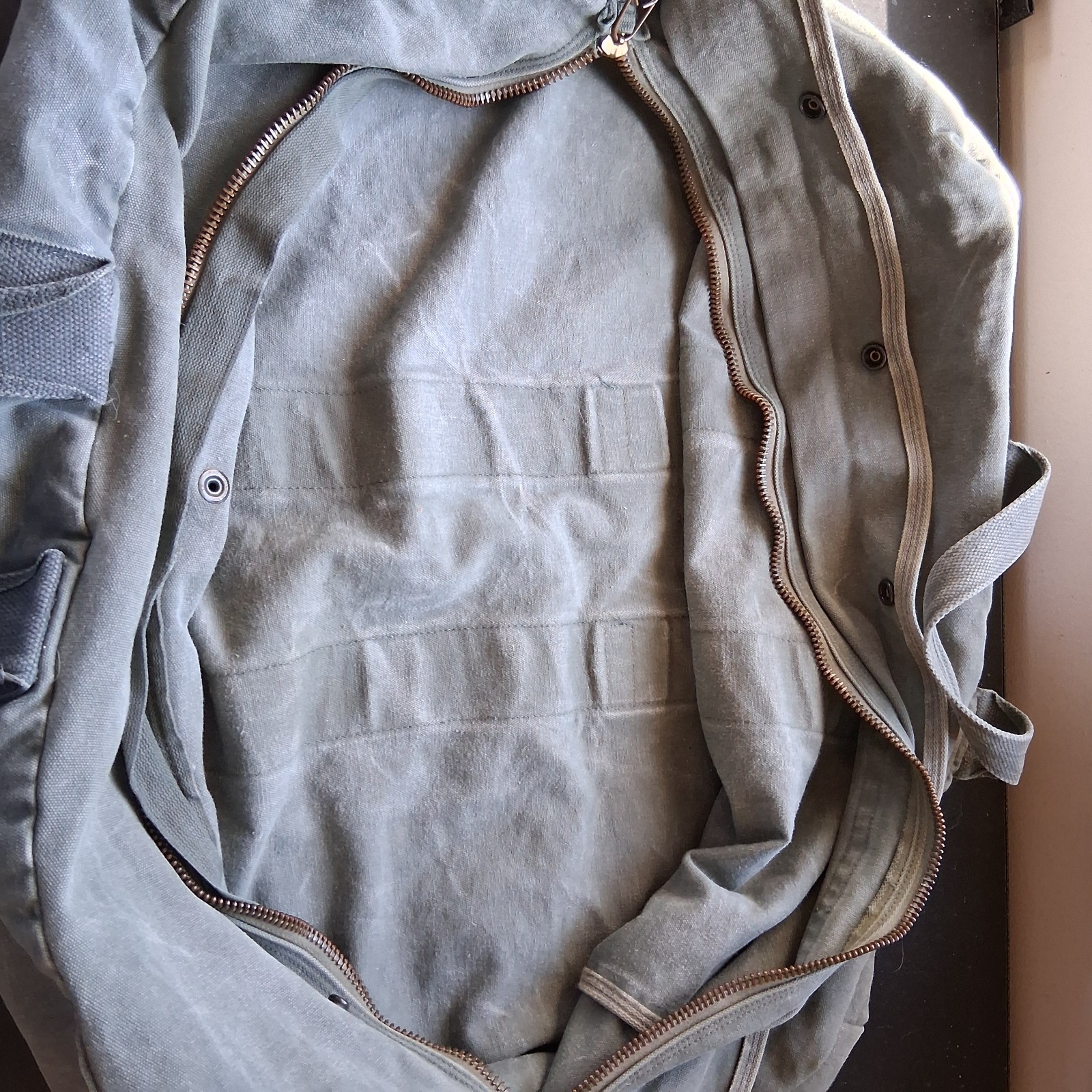 Vtg Large Kit Bag Flyers Sage Green US Military Duffle Canvas 22" x 13" x 16"