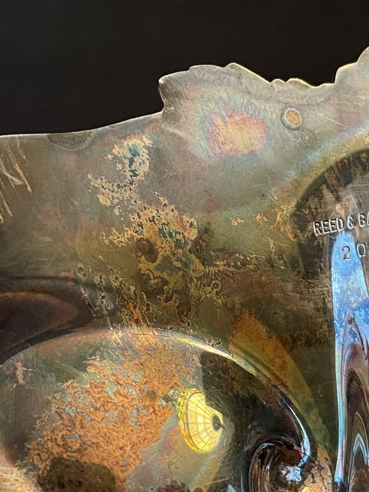 Reed & Barton Silverplate Shell Dish w/ Grape Leaf Design & Grape Feet #209-1960