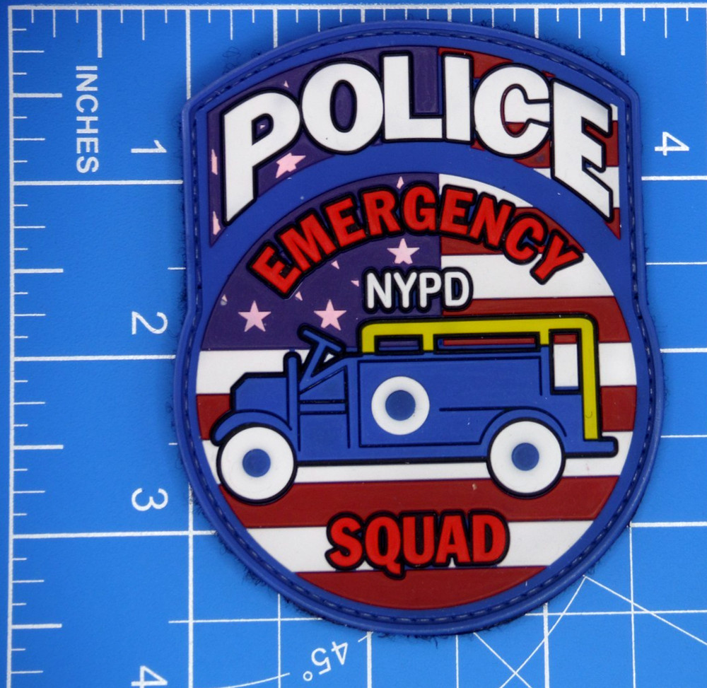Police Emergency Squad heavy duty PVC patch with hook & loop backing