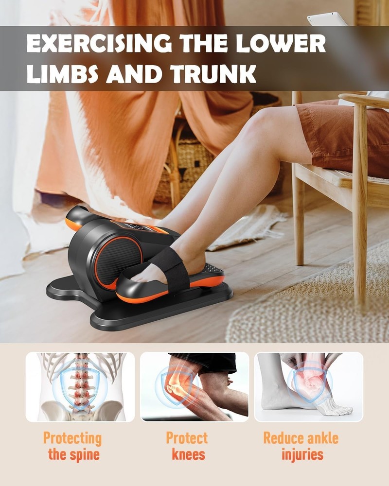 Under Desk Electric Elliptical Leg Exerciser - 13 Speeds with Remote Control