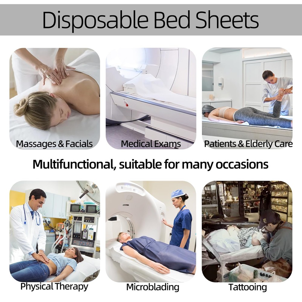 Disposable Massage Table Sheets -71" x 31.5" x 50 Sheets/Roll, 30 g/㎡-2 Roll Non