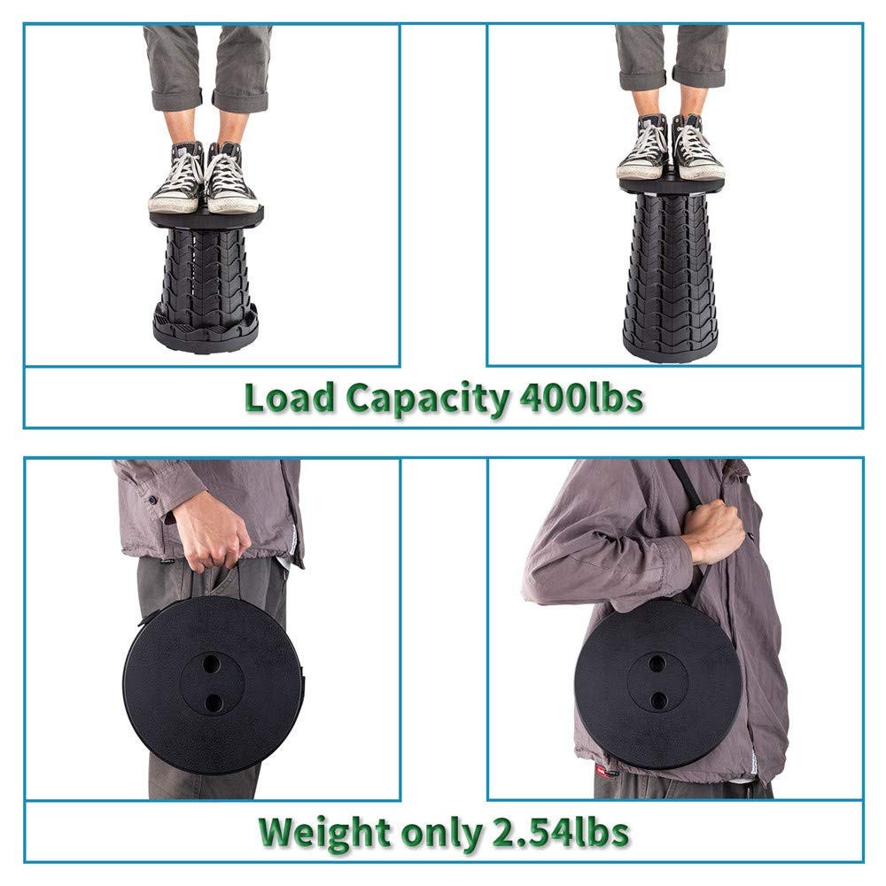Upgraded Folding Stool Lightweight Yet More Sturdy with Load Capacity 400lbs ...