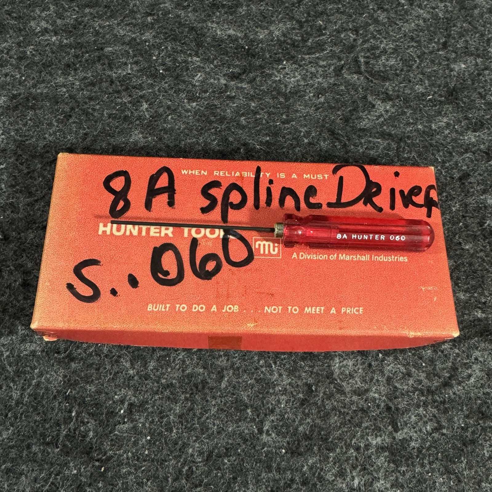 1 NOS Hunter Tools Bristol Spline Driver S .060 8A 6 Flute  Screwdriver No Box