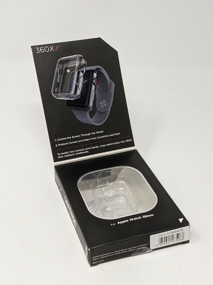 Defense 360X Screen Protector & Shock Absorbs for Apple Watch 38MM