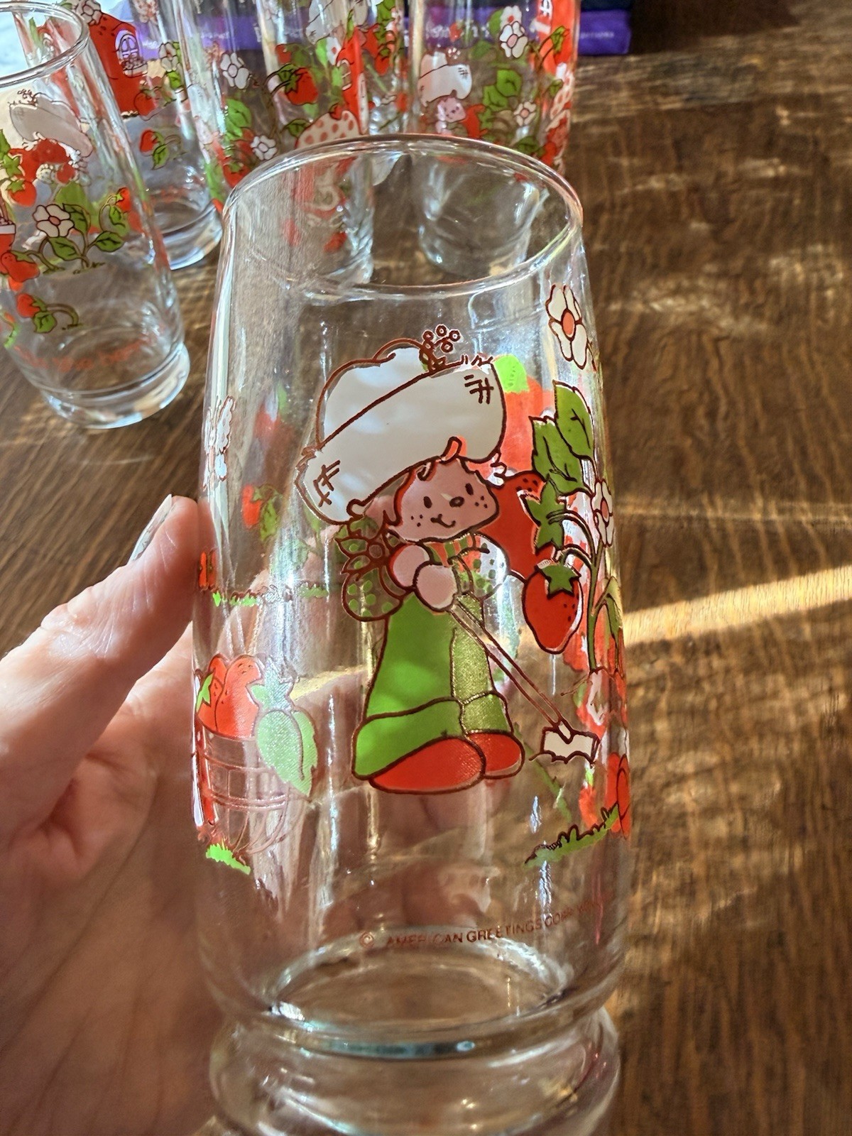 Set of 6 Vintage STRAWBERRY SHORTCAKE American Greetings 16oz Tumblers Glasses